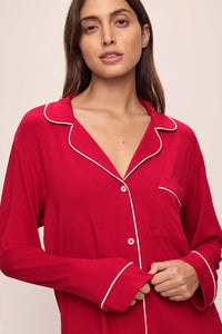 Gisele Modal Long Pj Set in Haute Red Ivory