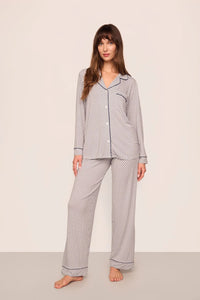 Gisele Printed Long PJ Geo-Sphere Gray