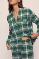 Flannel Long PJ Set in Tartan Plaid Forest Green