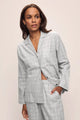 Flannel Long PJ Set in Wintercheck Heather Grey/Ivory