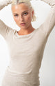 Massachusetts Round Neck Long Sleeve in Melange Cream