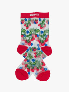 The Step Up Socks in Strawberry Sheer