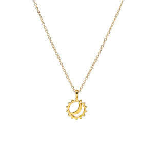 Love & Light Sun & Moon Charm Necklace Gold Dip