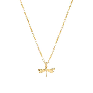 Modern You Make The World A Better Place Dragonfly Necklace Gold Dipped