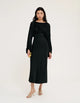 Memoire Midi Dress Black Bamboo