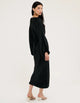 Memoire Midi Dress Black Bamboo
