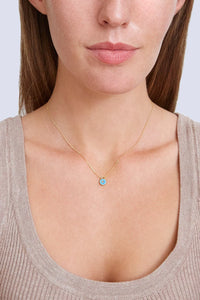 Turquoise Evil Eye Necklace With Champagne Diamond