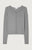 Long Sleeve Rib Round Neck Cardigan Heather Grey