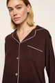 Gisele Modal Long PJ Set Chocolate Ivory