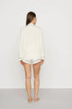 Gisele Long Sleeve Short PJ Set Ivory Navy