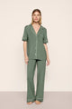 Gisele Modal Short Sleeve & Pant PJ Set Desert Sage/Ivory