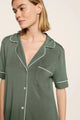 Gisele Modal Short Sleeve & Pant PJ Set Desert Sage/Ivory