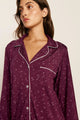 Gisele Printed Modal Long PJ Set Starlight Wildberry Ivory