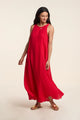 Reta Woven Linen Sleeveless Maxi Dress