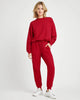 Tia Soft Fleece Jogger in Ruby Red