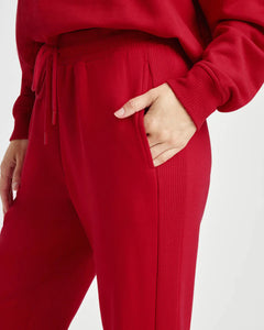 Tia Soft Fleece Jogger in Ruby Red