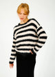 Kimberly Stripe Sweater in Black Blush