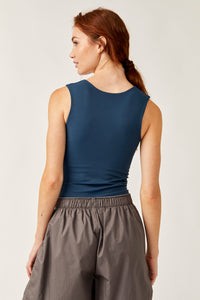 Clean Lines Muscle Cami in Navy