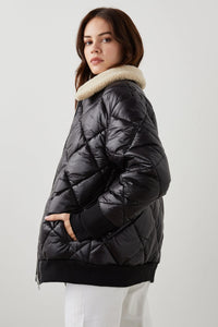Shay Sherpa Collared Jacket Black