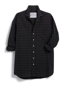Shirley Oversized Button Down in Black Grey Check