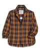 Silvio Untuckable Button-Up Shirt Brown Cream Red Plaid