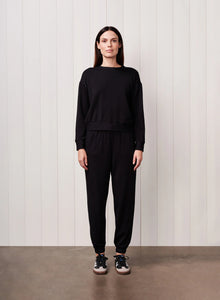 Softest Fleece Crewneck Pullover Black