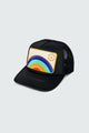 Rainbow Trucker Hat in Black