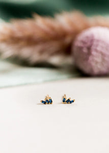 Sapphire Offset Trio Stud Stack