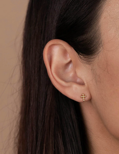 Gold Cross Studs