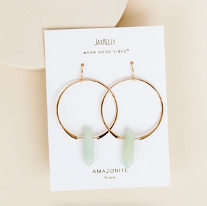 Amazonite Hoops