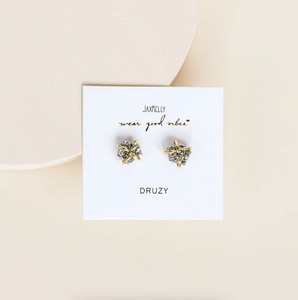 Silver Druzy Prong Studs