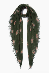 Kombu Hibiscucs Floral Cashmere and Silk Scarf