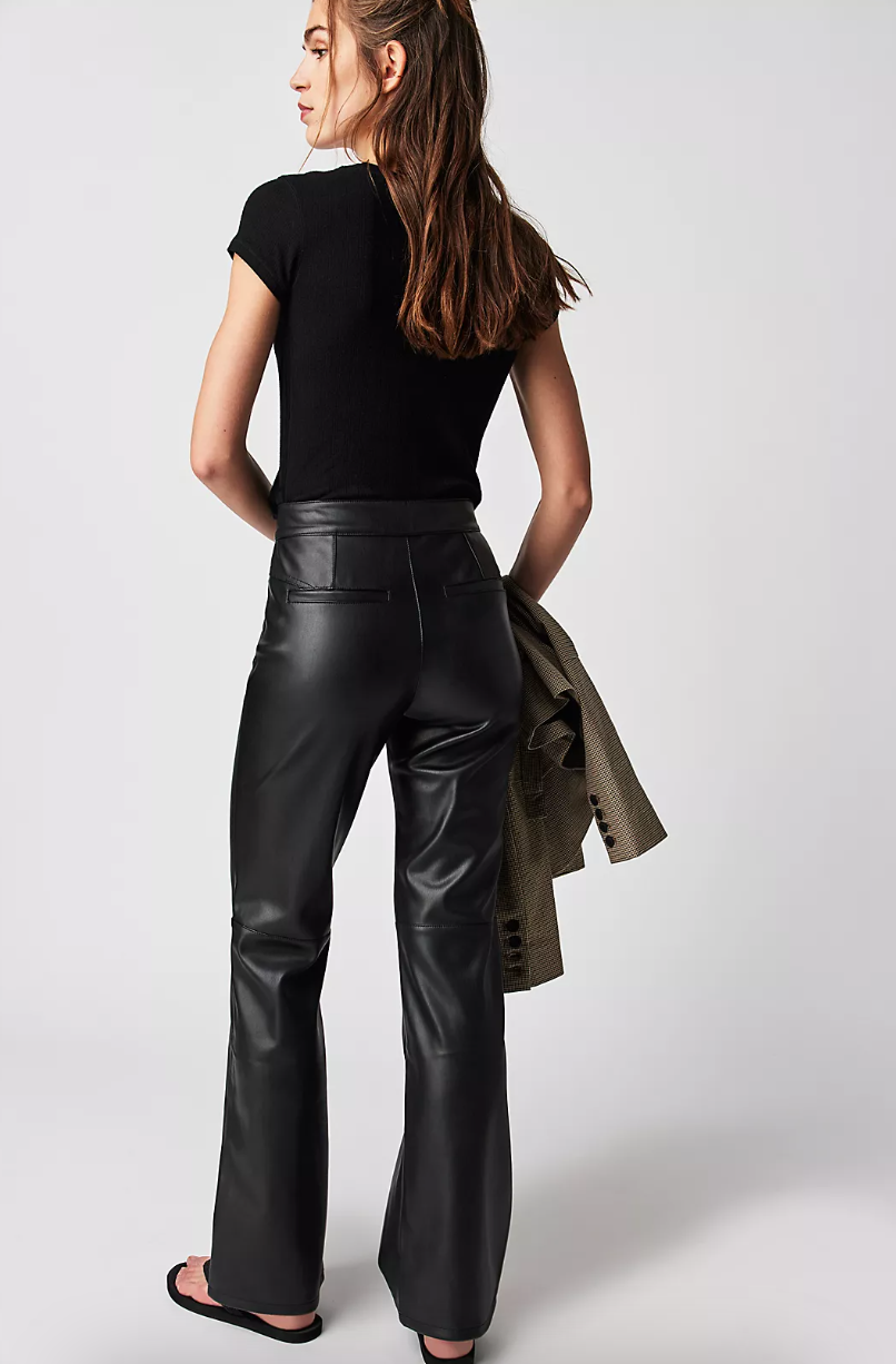Uptown High-Rise Vegan Leather Pants Black – Blush Boutique AK