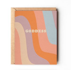 Goddess Seventies Retro Blank Card