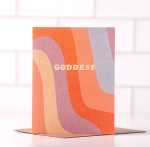 Goddess Seventies Retro Blank Card