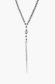 NS-10755 Dagger Talisman Necklace Black Spinel