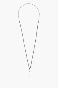 NS-10755 Dagger Talisman Necklace Black Spinel