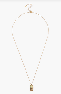 NG-15008 Bezel Wrapped Bio Quartz Pendant Necklace