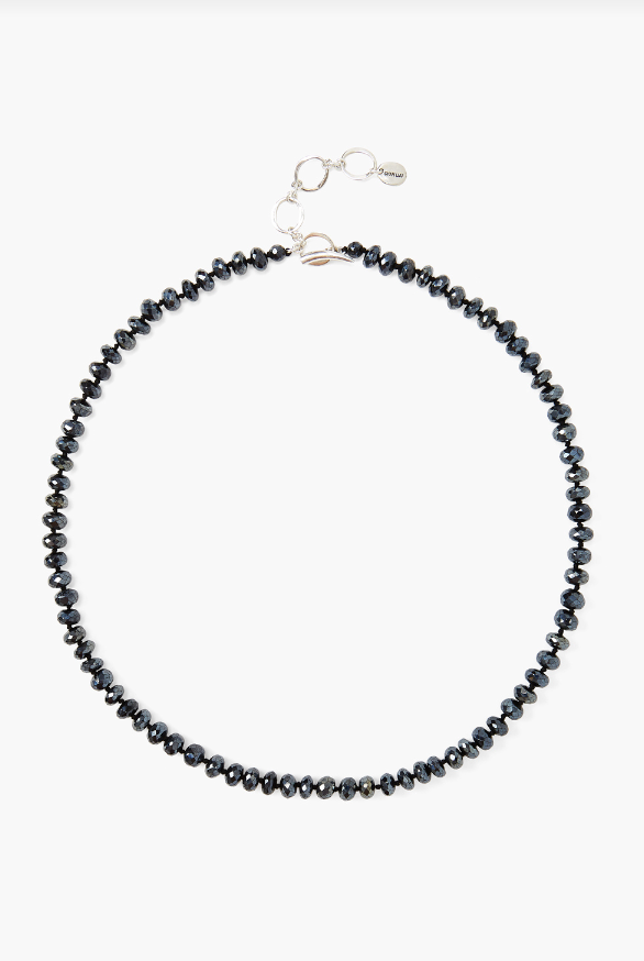 Mystic Black Spinel Rondelle Necklace