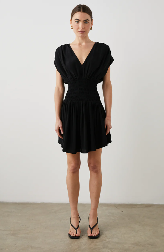 Siera Vneck Cinch Waist Dress Black – Blush Boutique AK