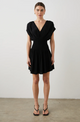 Siera Vneck Cinch Waist Dress Black