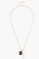 Biwa Pearl Onyx Necklace