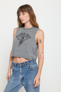 Elevated Eye Callie Crop Tank in Heather Grey