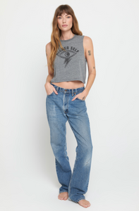 Elevated Eye Callie Crop Tank in Heather Grey