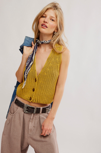 Close To Me Vest in Mustard Gold
