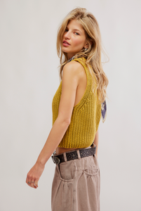Close To Me Vest in Mustard Gold
