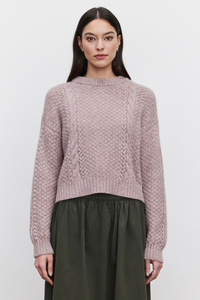 Marley Crewneck Knit Sweater in Freesia