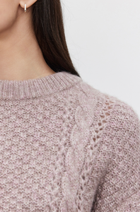 Marley Crewneck Knit Sweater in Freesia