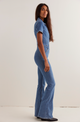 Jayde Flare Jumpsuit in Sunburst Blue