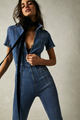 Jayde Flare Jumpsuit in Sunburst Blue